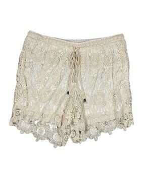 Cato Womens Ivory Crochet Lace Shorts Lined Size 18/20W 100% Cotton